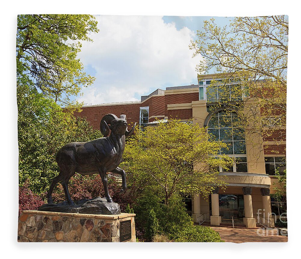 University Of North Carolina At Chapel Hill Fleece Blanket featuring the photograph Ramses The Bighorn Ram Sculpture by Jill Lang
