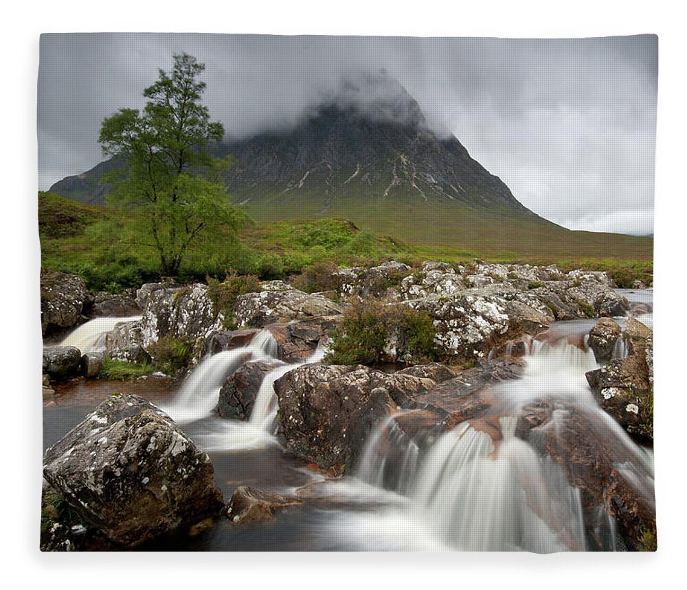 Rannoch Moore Fleece Blanket featuring the photograph Rannoch Moor Landscape Glencoe Landscape by Michalakis Ppalis