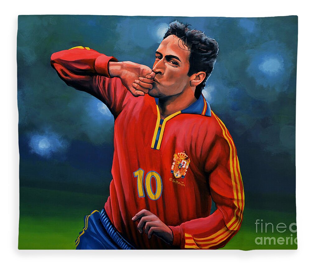 Raul Fleece Blanket featuring the painting Raul Gonzalez Blanco by Paul Meijering