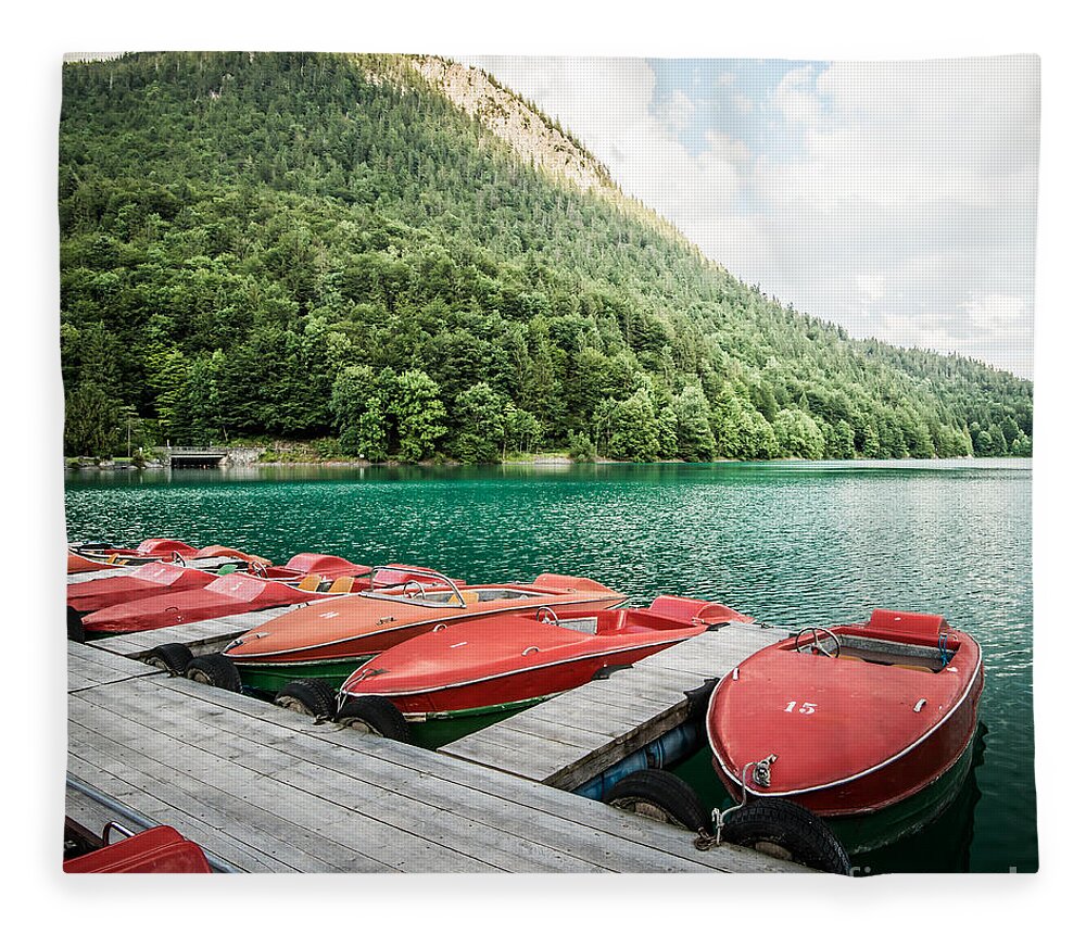 1x1 Fleece Blanket featuring the photograph Ready For A Boat Trip by Hannes Cmarits