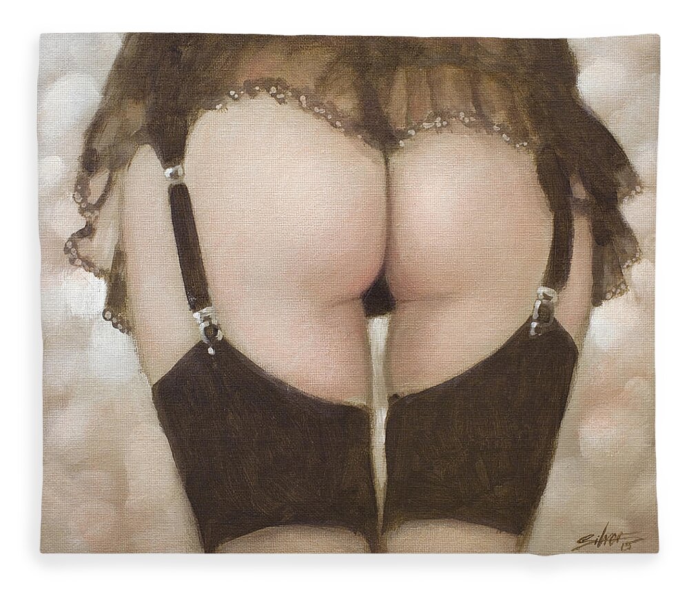Sensual Fleece Blanket featuring the painting Rear view I by John Silver