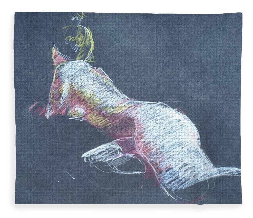 Full Body Fleece Blanket featuring the painting Reclining Study 4 by Barbara Pease
