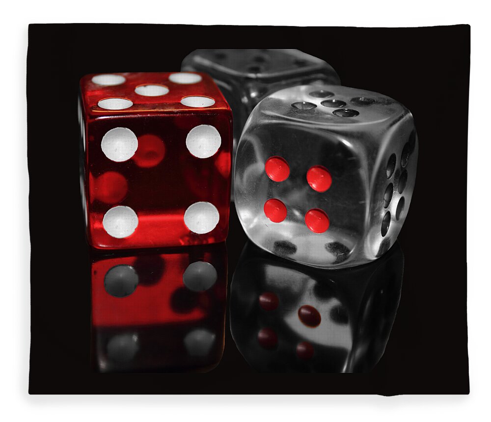 Dice Fleece Blanket featuring the photograph Red Rollers by Shane Bechler