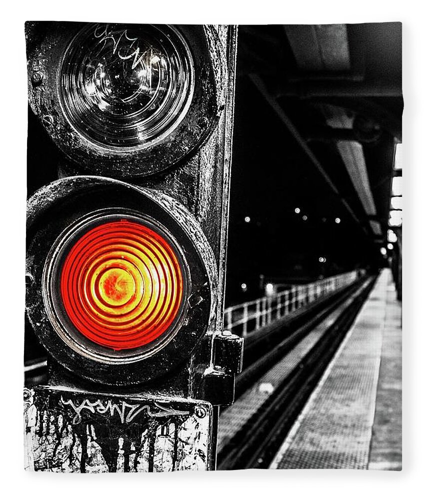 Red Fleece Blanket featuring the photograph Red Signals Ahead by Peter J DeJesus