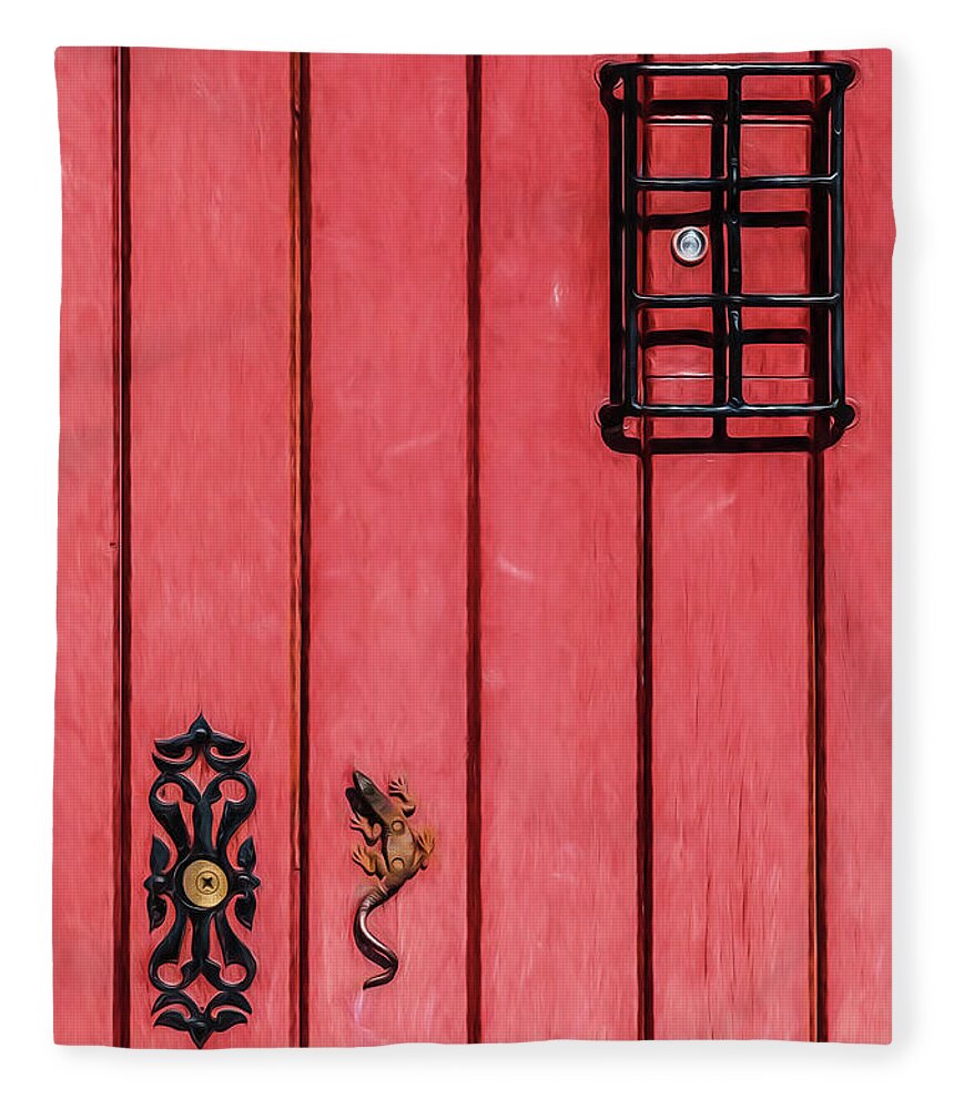 David Letts Fleece Blanket featuring the photograph Red Speakeasy Door by David Letts