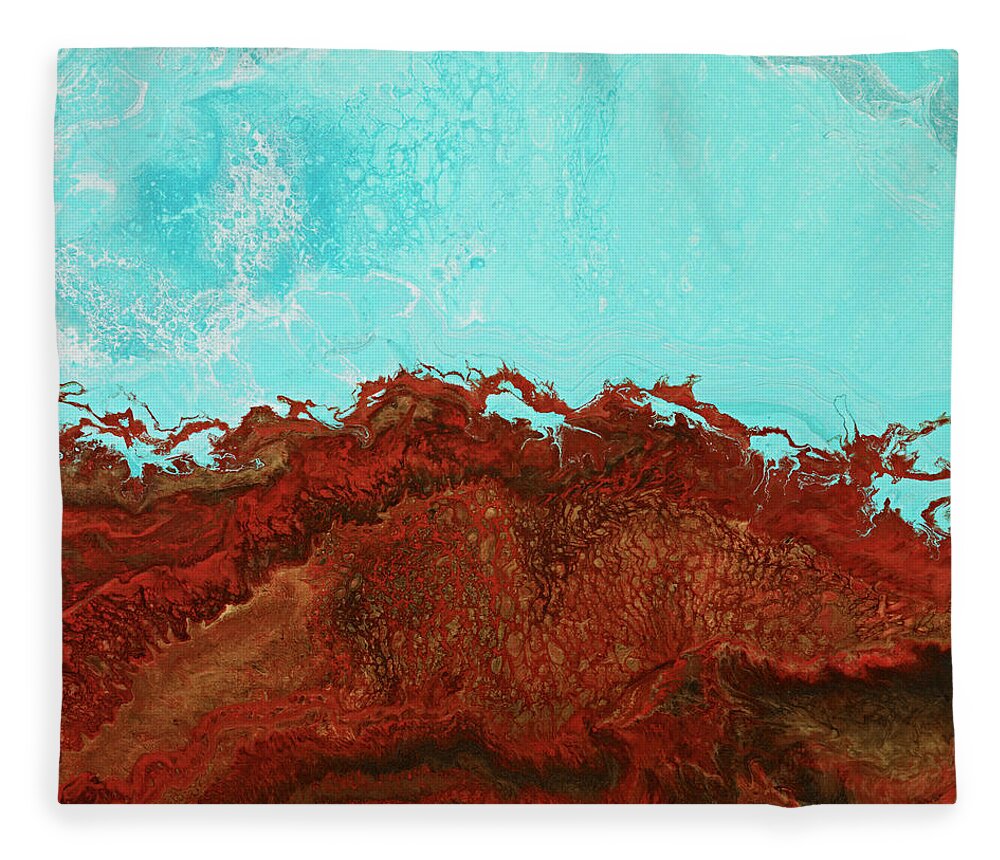 Ocean Fleece Blanket featuring the painting Red Tide by Tamara Nelson