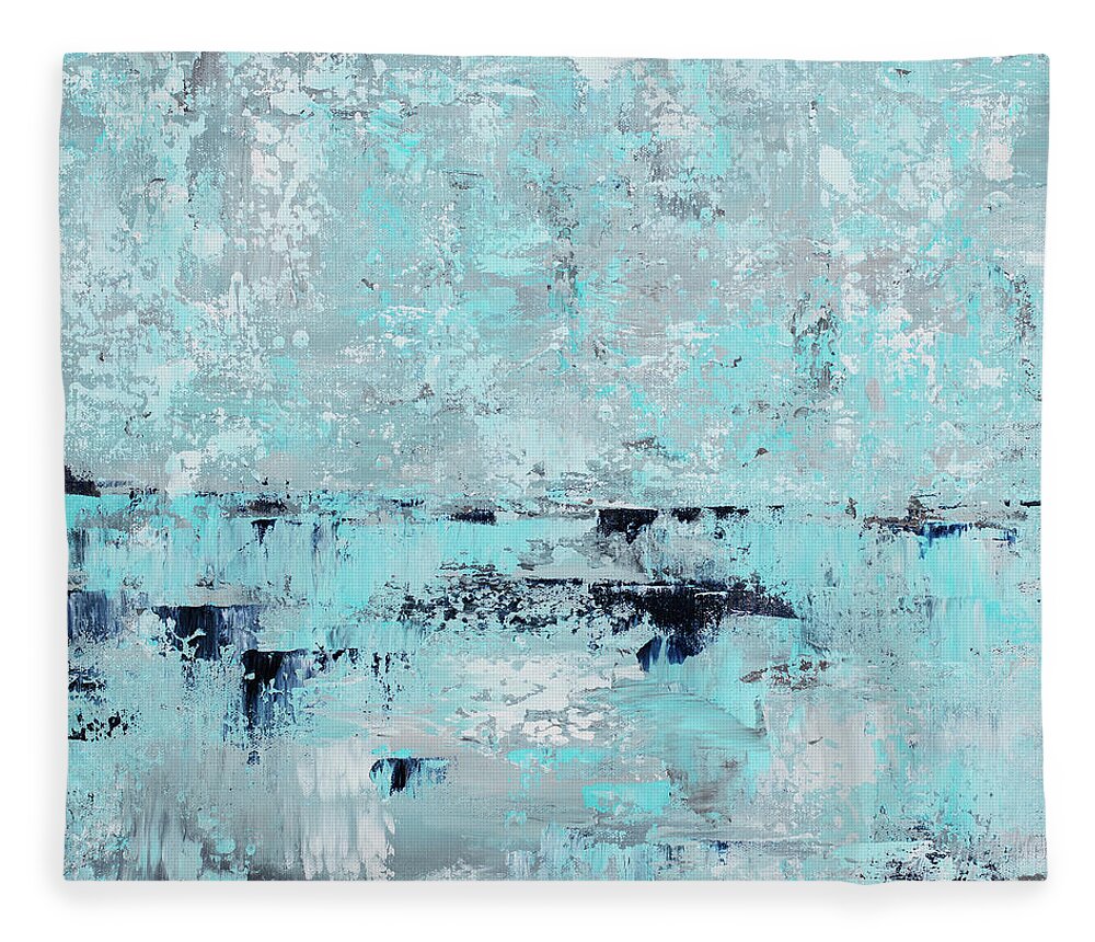 Abstract Fleece Blanket featuring the painting Reflect by Tamara Nelson