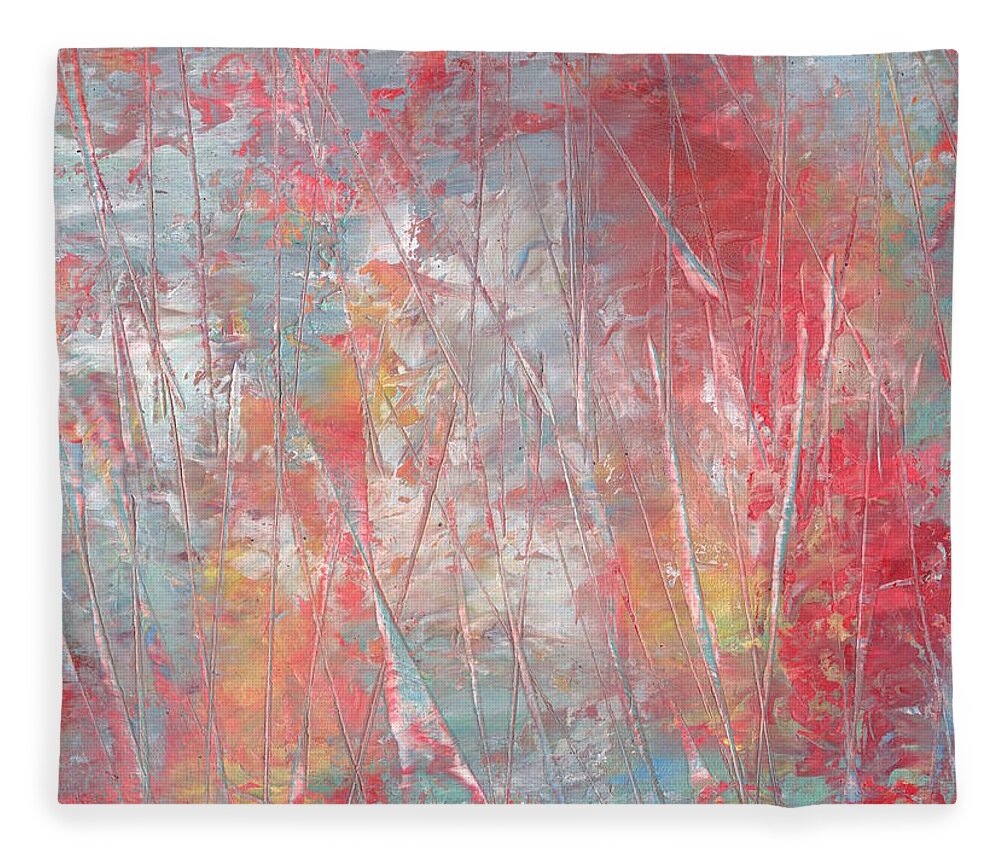 Oil Fleece Blanket featuring the painting Reflecting by Marcy Brennan