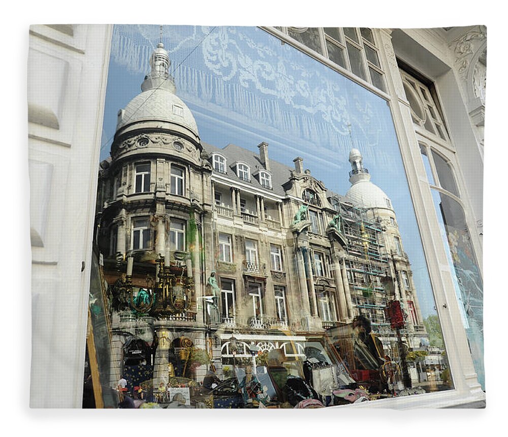 Photograph Fleece Blanket featuring the photograph Reflections of Architecture by Richard Gehlbach