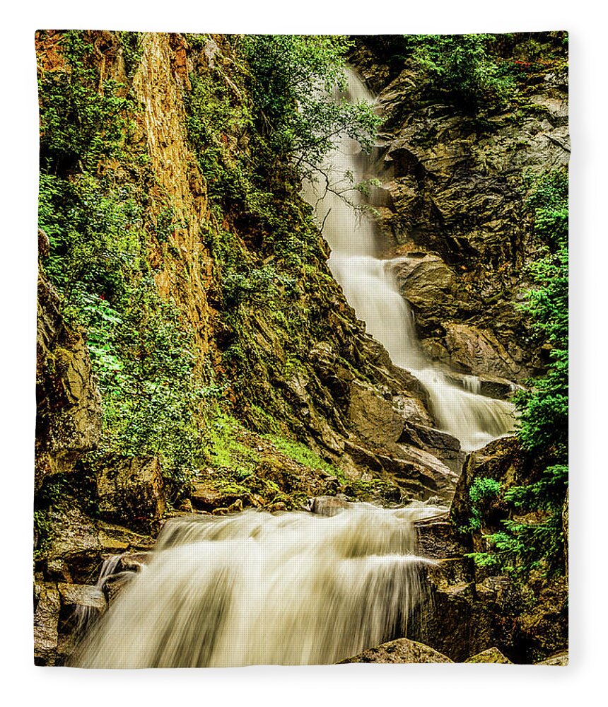 Waterfall Fleece Blanket featuring the photograph Reid Falls by Jason Brooks