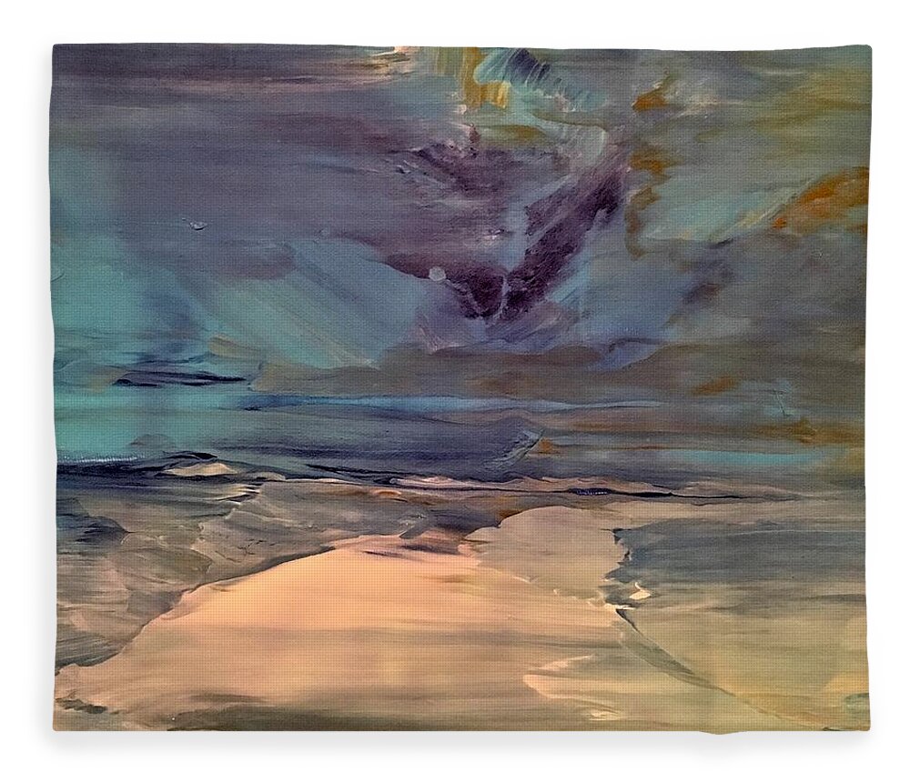 Abstract Fleece Blanket featuring the painting Relentless by Soraya Silvestri