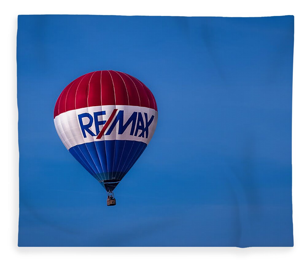 Art Fleece Blanket featuring the photograph Remax Hot Air Balloon by Ron Pate