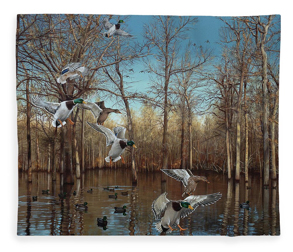 Landscape Fleece Blanket featuring the painting Reydel Hole by Glenn Pollard
