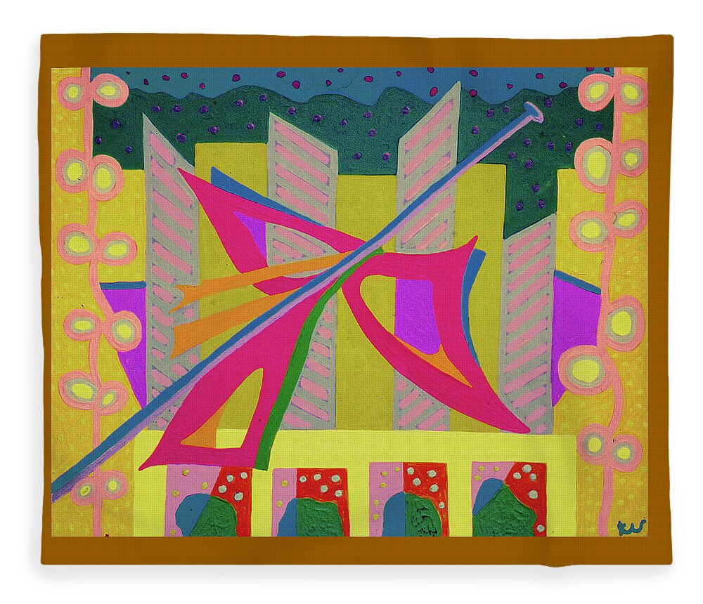 Pattern Art Fleece Blanket featuring the painting Ribbon Madness by Rod Whyte