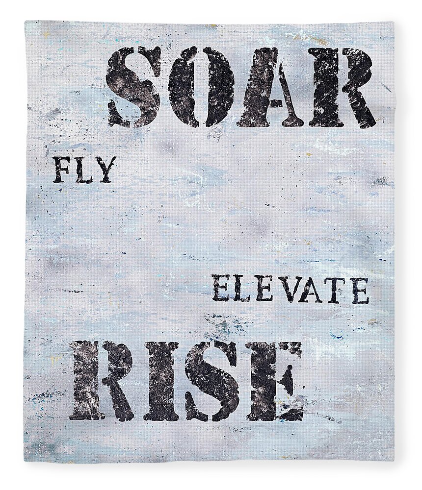 Adventure Fleece Blanket featuring the painting Rise Elevate Fly Soar by Tamara Nelson