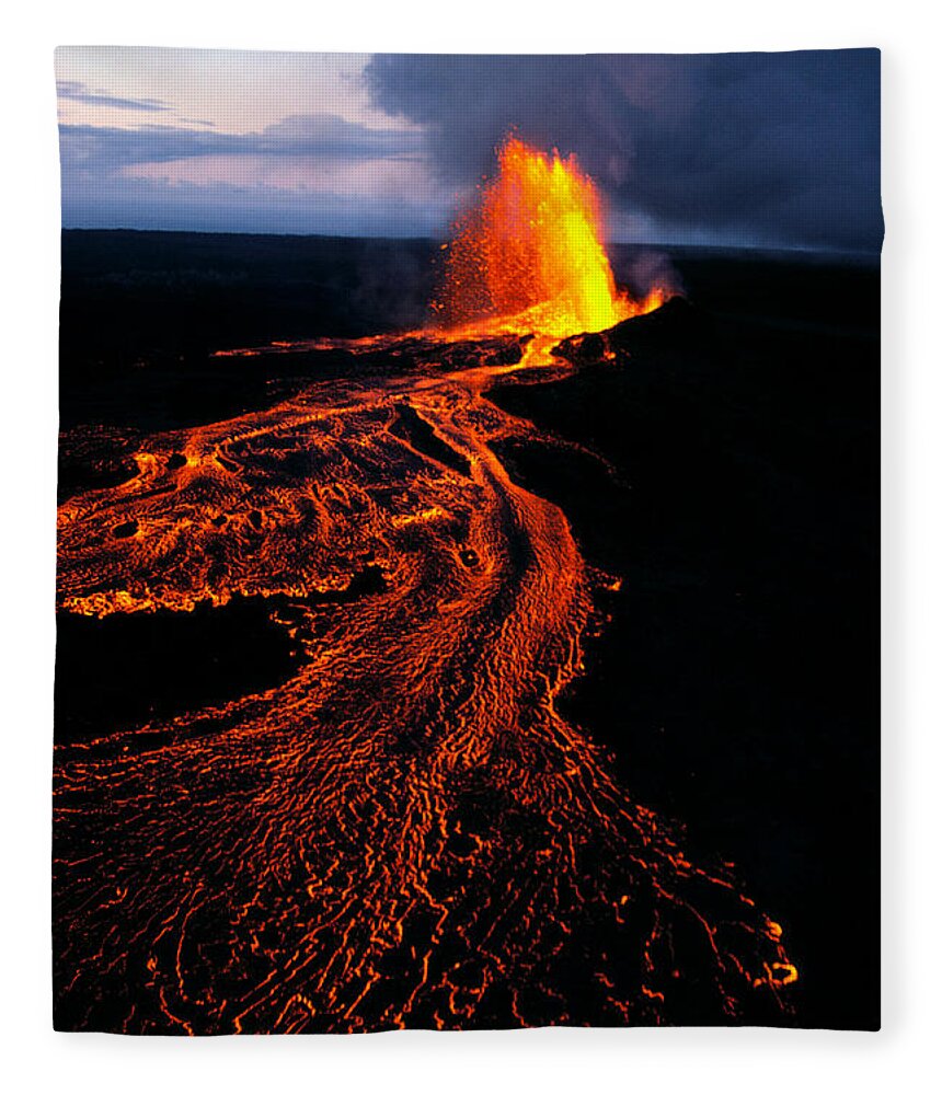A26d Fleece Blanket featuring the photograph River Of Lava by Joe Carini - Printscapes