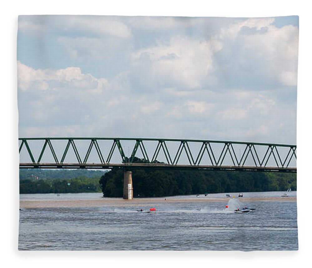Riverfront Roar Fleece Blanket featuring the photograph Riverfront Roar 2015 by Holden The Moment