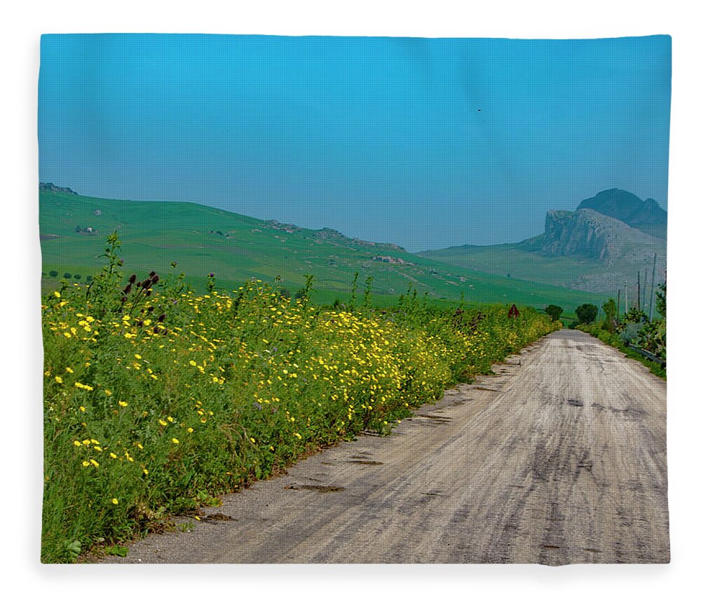 Landscape Fleece Blanket featuring the photograph Road to Corleone by Edward Shmunes