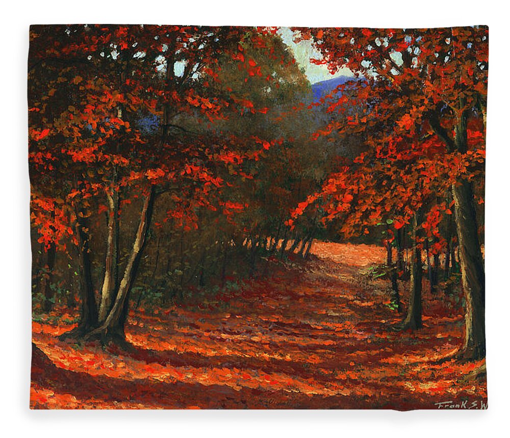 Landscape Fleece Blanket featuring the painting Road To The Clearing by Frank Wilson