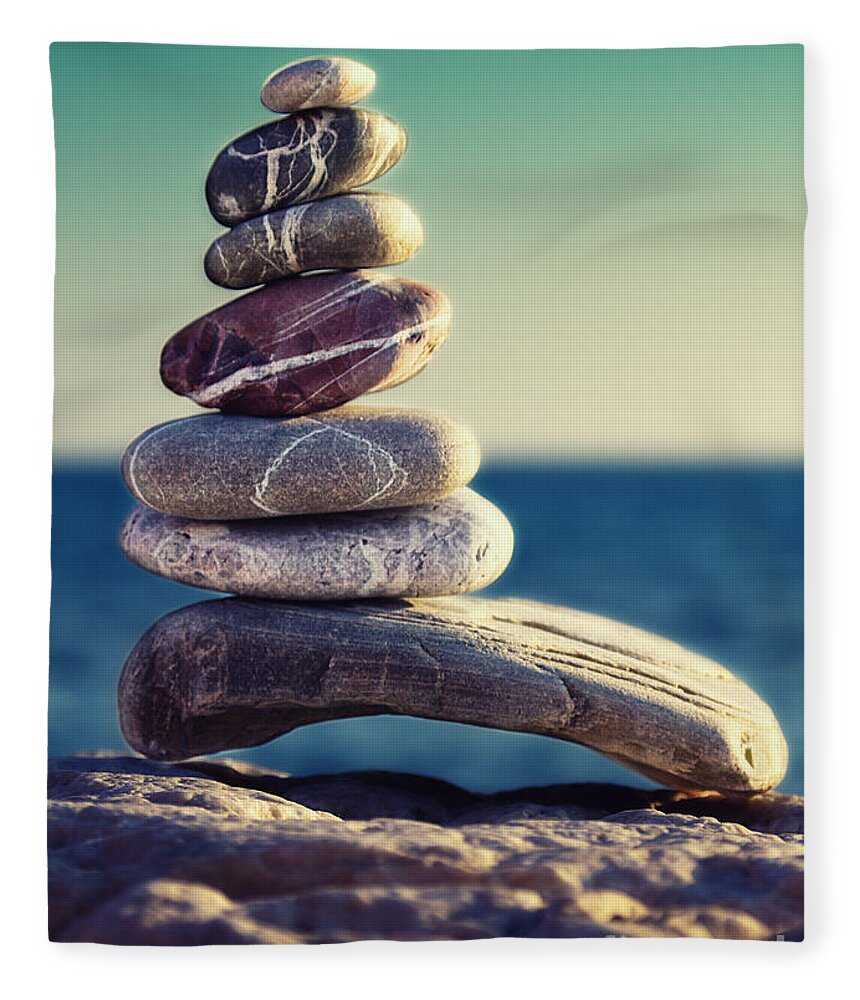 Arrangement Fleece Blanket featuring the photograph Rock Energy by Stelios Kleanthous