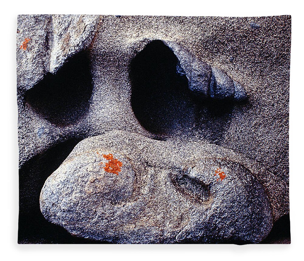 Face Fleece Blanket featuring the photograph Rock Face by Ted Keller