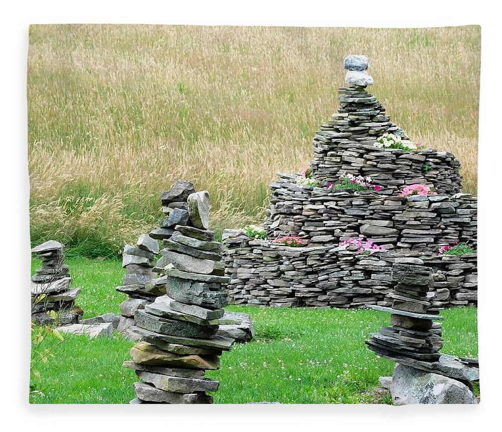 Countryside Fleece Blanket featuring the photograph Rock Garden by Jerry O'Rourke