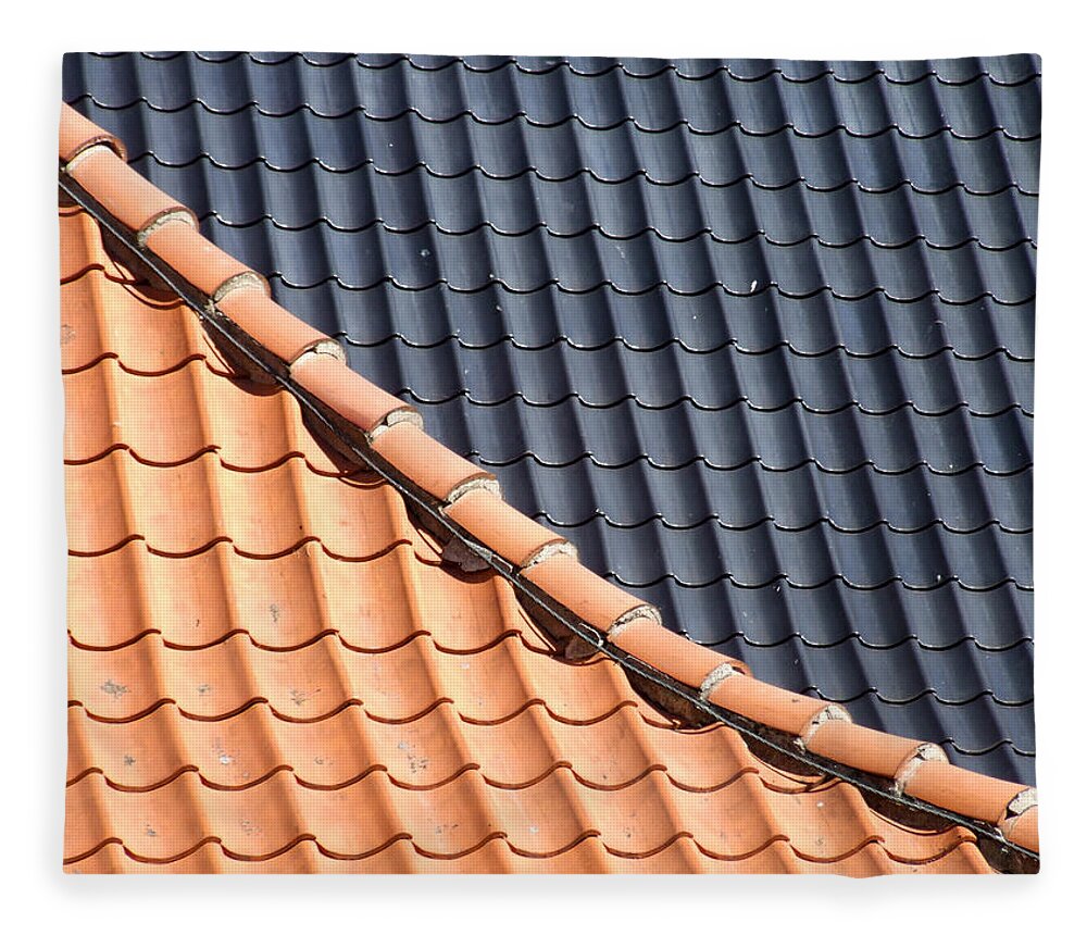 Roof Tiles Fleece Blanket featuring the photograph Roof Tiles by Helen Jackson