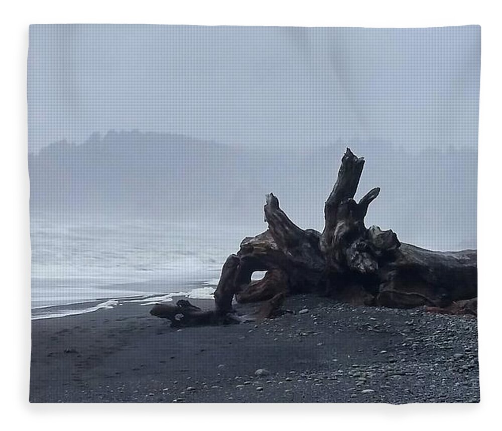 Rialto Beach Fleece Blanket featuring the photograph Roots Touch Pacific by Alexis King-Glandon