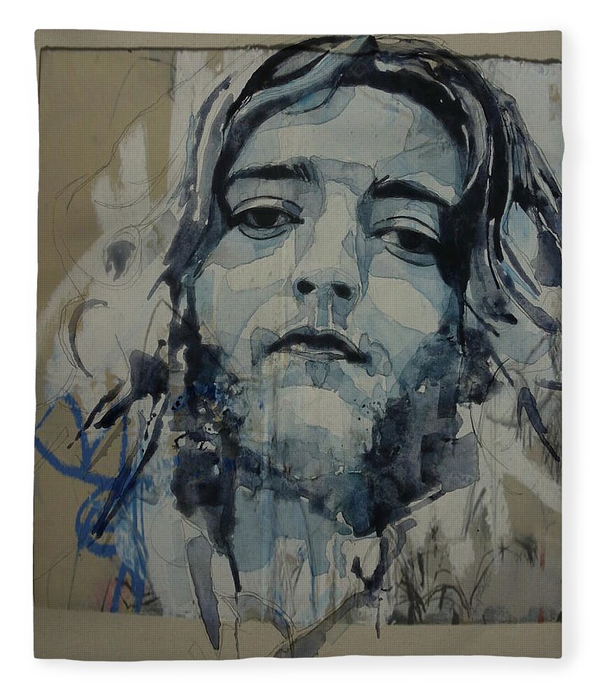 Rory Gallagher Fleece Blanket featuring the mixed media Rory Gallagher by Paul Lovering