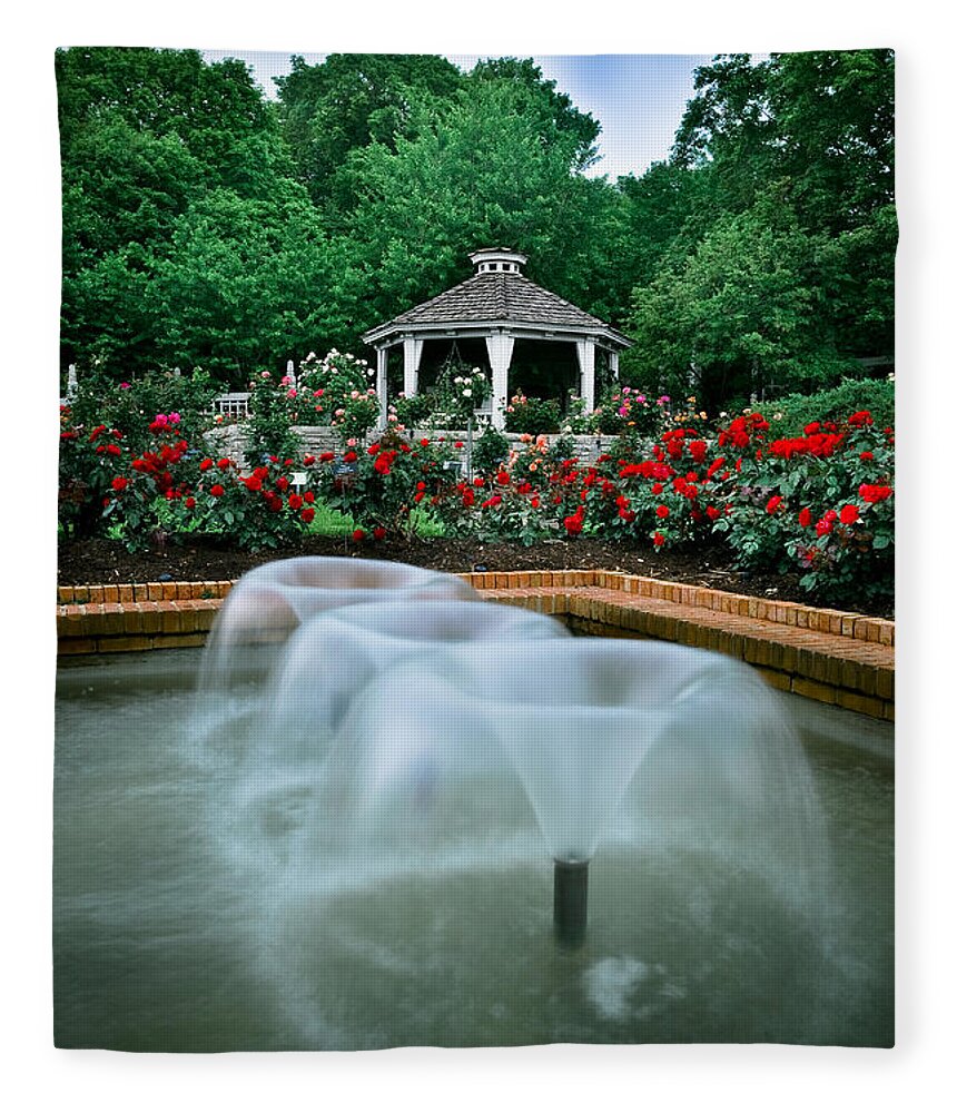 Garden Fleece Blanket featuring the photograph Rose Garden by Rikk Flohr