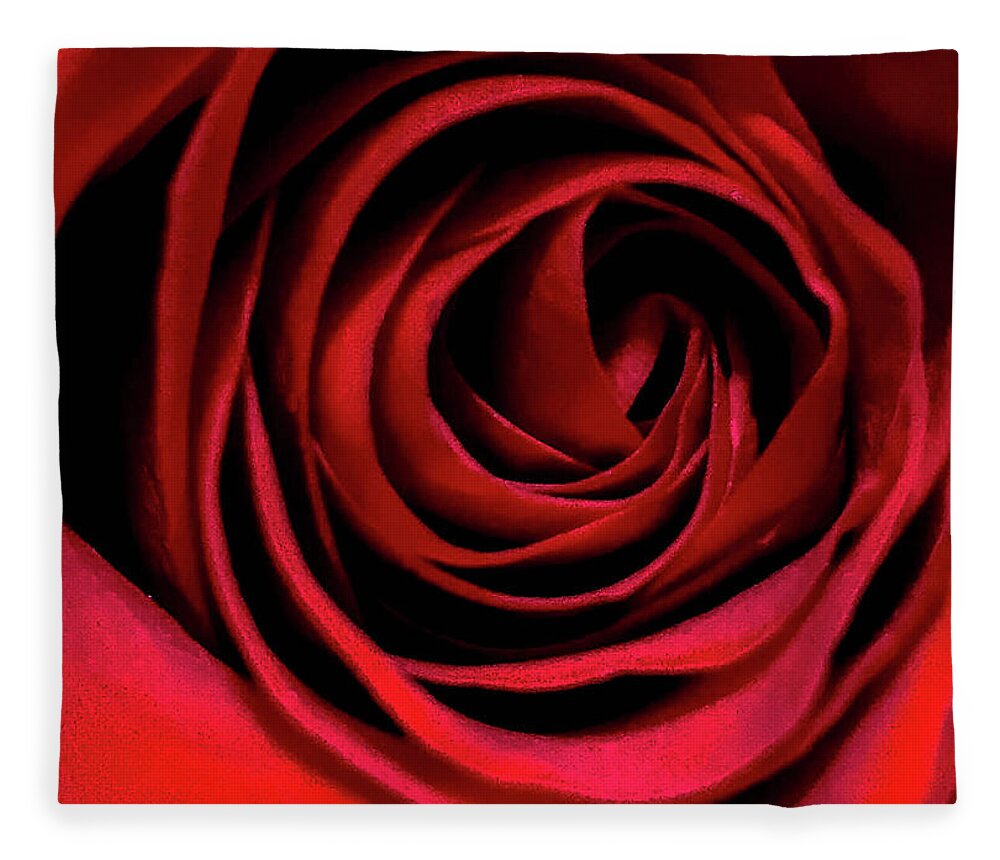 Red Fleece Blanket featuring the photograph Rose of Love by Steph Gabler