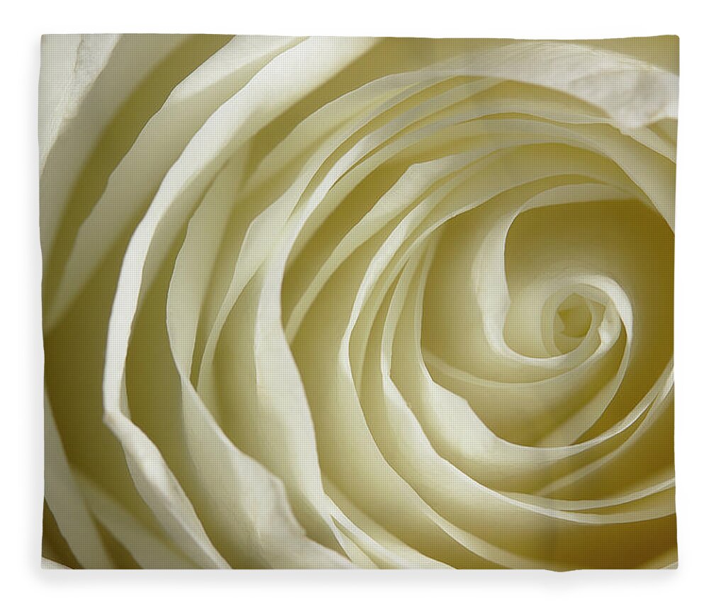 Rose Fleece Blanket featuring the photograph Rose Series 4 White by Mike Eingle