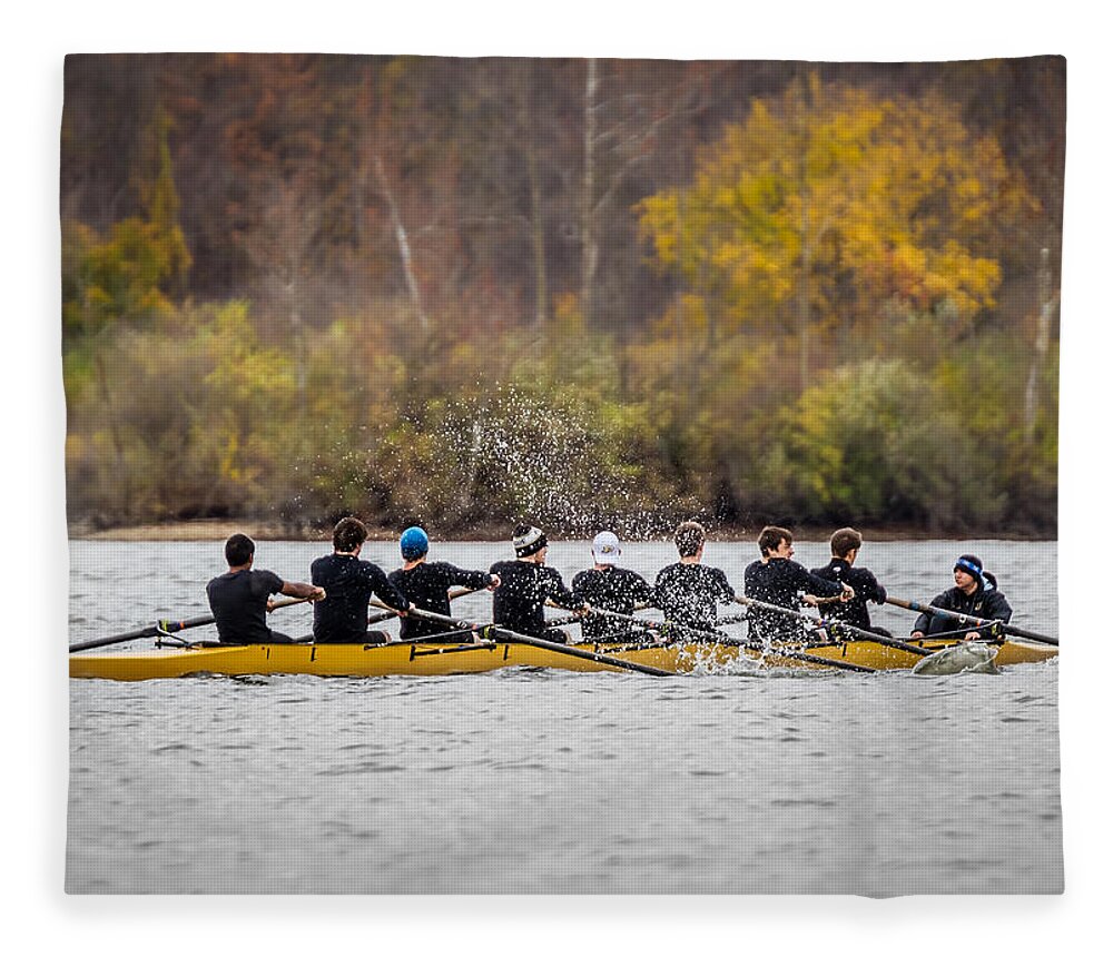 Boat Fleece Blanket featuring the photograph Rowing Regatta by Ron Pate
