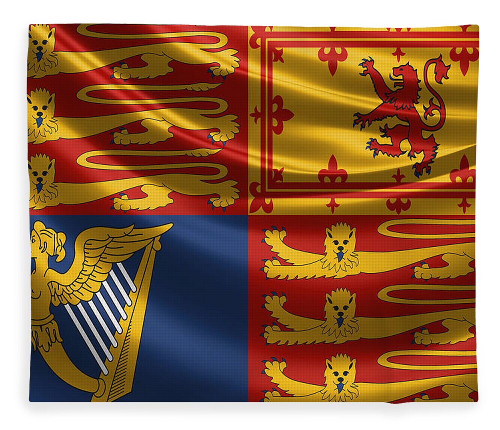 'royal Collection' By Serge Averbukh Fleece Blanket featuring the digital art Royal Standard of the United Kingdom by Serge Averbukh