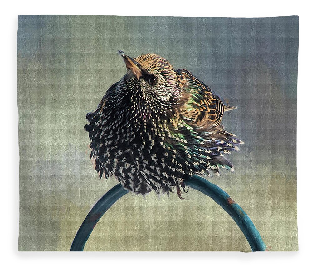 Bird Fleece Blanket featuring the photograph Ruffled by Cathy Kovarik