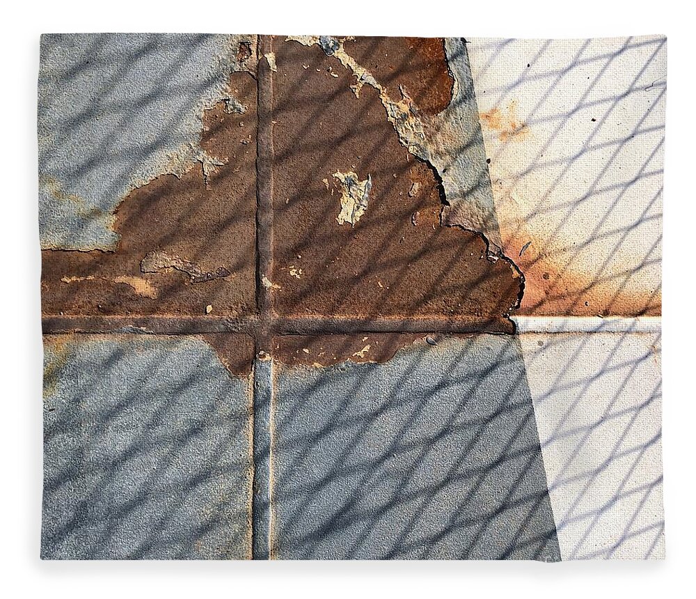 Rusty Floor Fleece Blanket featuring the photograph Rusty Cross by Flavia Westerwelle