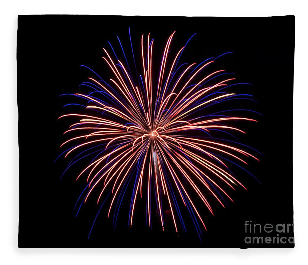 Fireworks Fleece Blanket featuring the photograph RVR Fireworks 48 by Mark Dodd