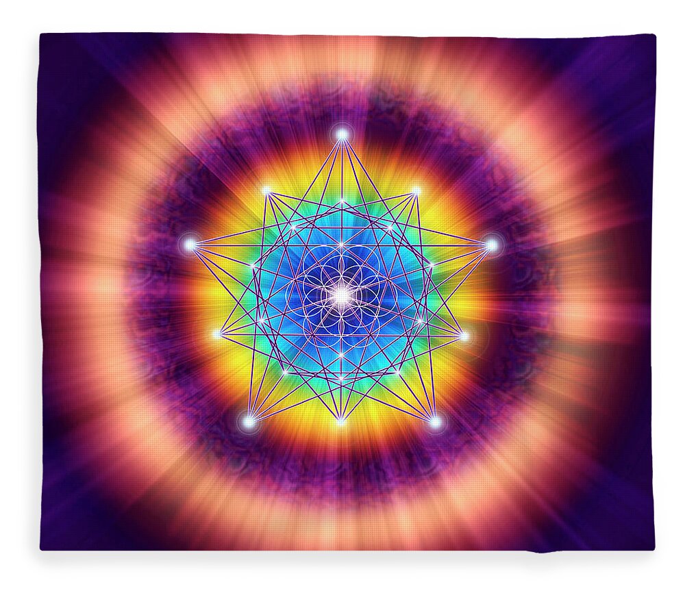 Endre Fleece Blanket featuring the digital art Sacred Geometry 12 by Endre Balogh