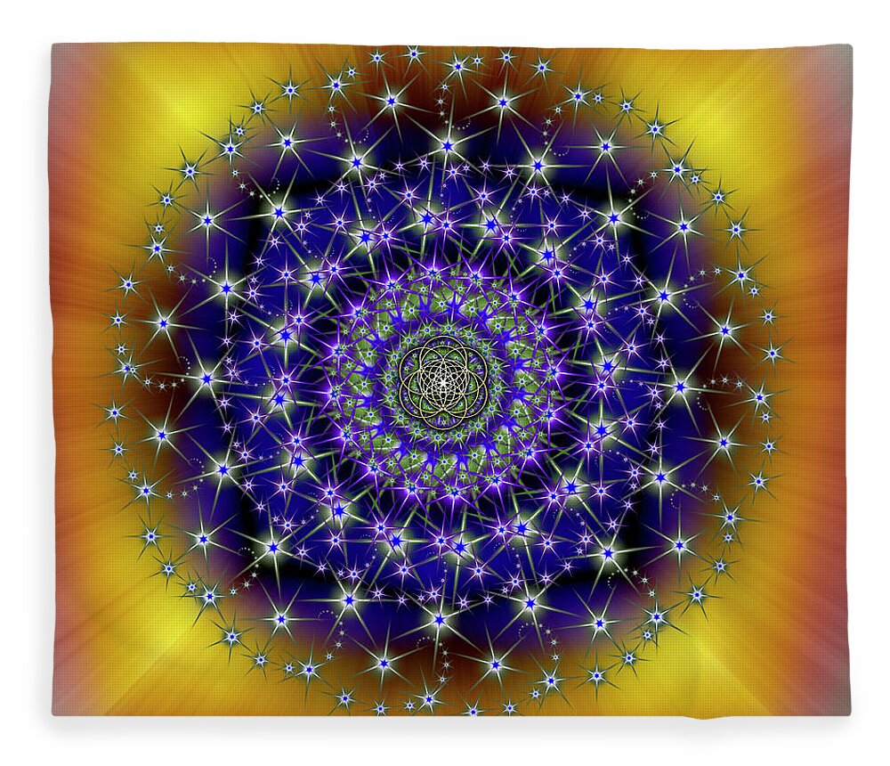 Endre Fleece Blanket featuring the digital art Sacred Geometry 663 by Endre Balogh