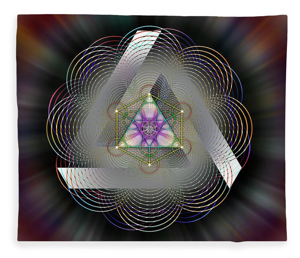 Endre Fleece Blanket featuring the digital art Sacred Geometry 696 by Endre Balogh