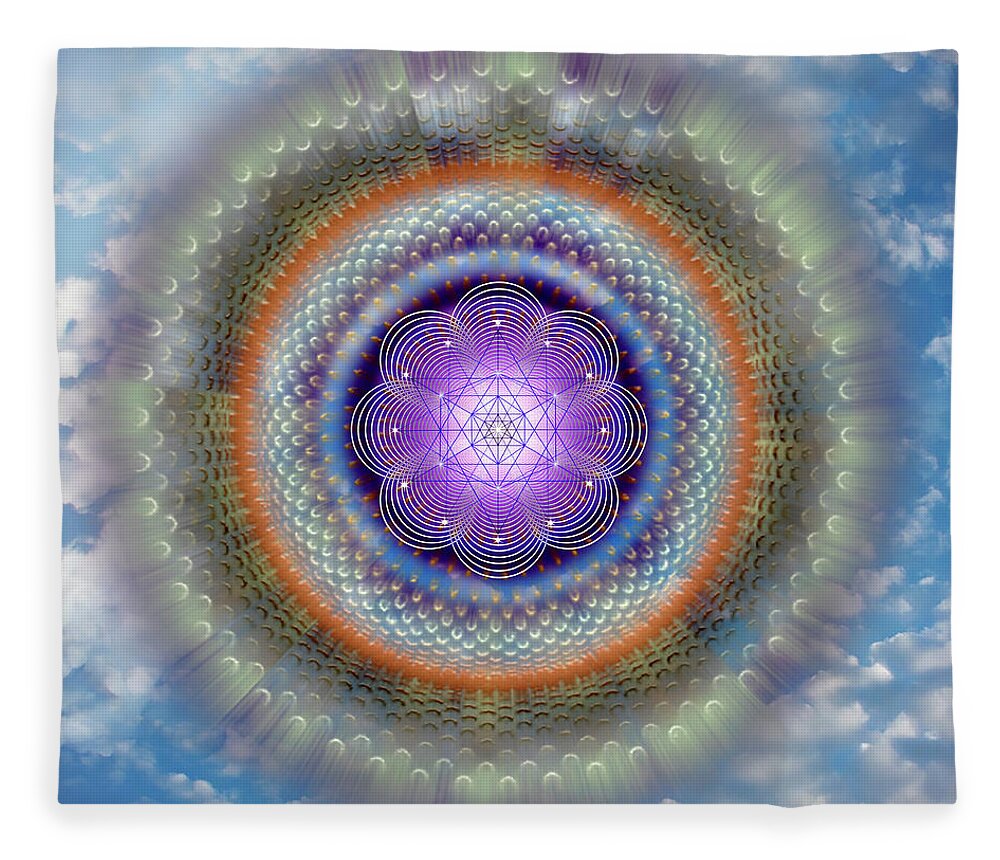 Endre Fleece Blanket featuring the digital art Sacred Geometry 716 by Endre Balogh