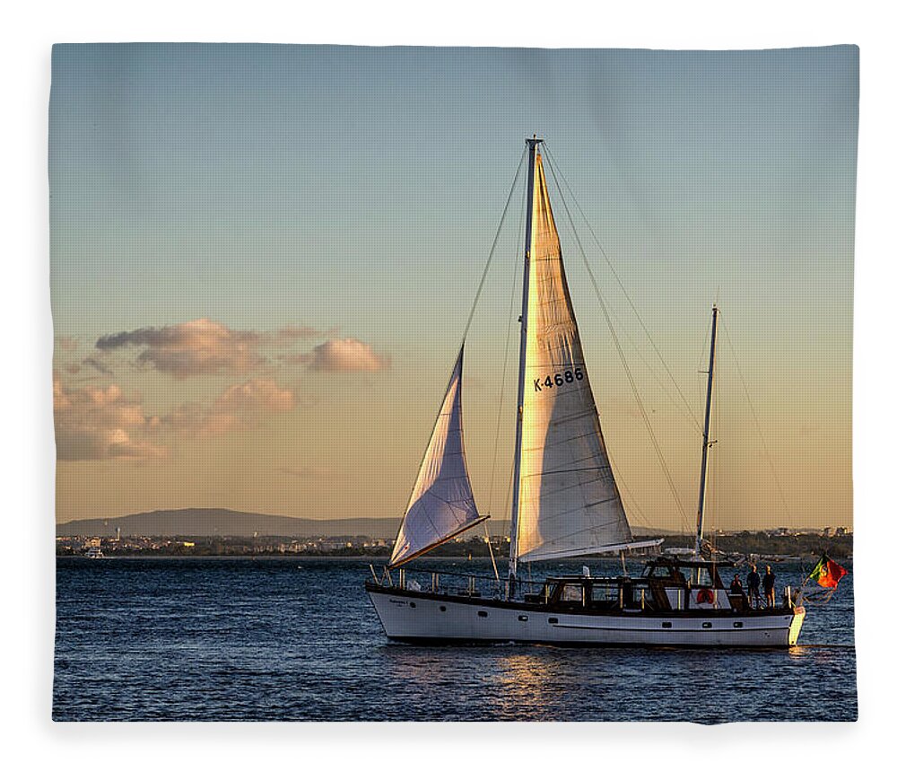 Lisbon Fleece Blanket featuring the photograph Sail Away from Lisbon by Pablo Lopez