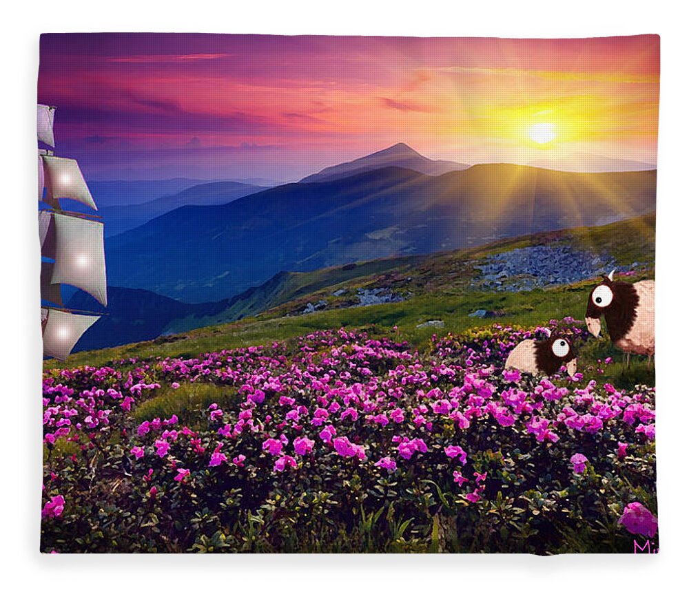 Sailing Fleece Blanket featuring the painting Sail Away With Me by Mindy Huntress