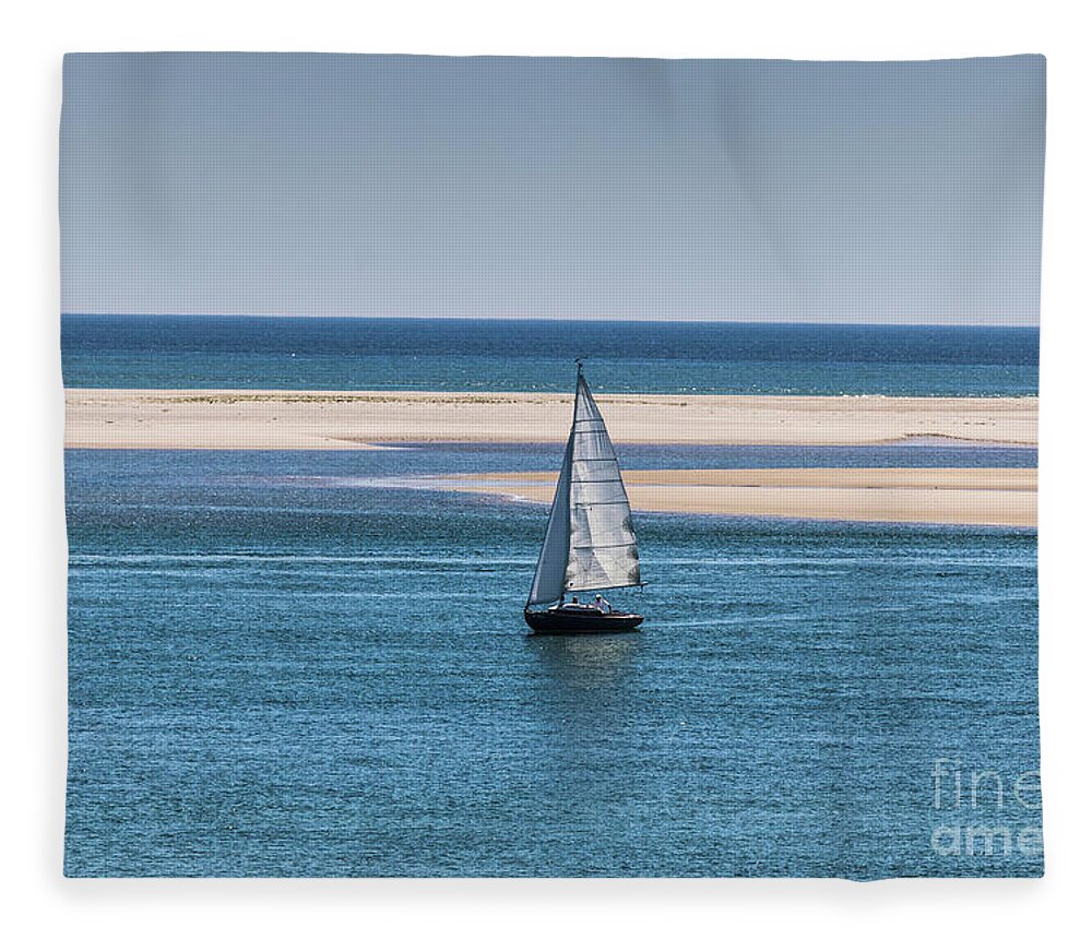 Bar Fleece Blanket featuring the photograph Sailboat in Chatham Harbor by Thomas Marchessault