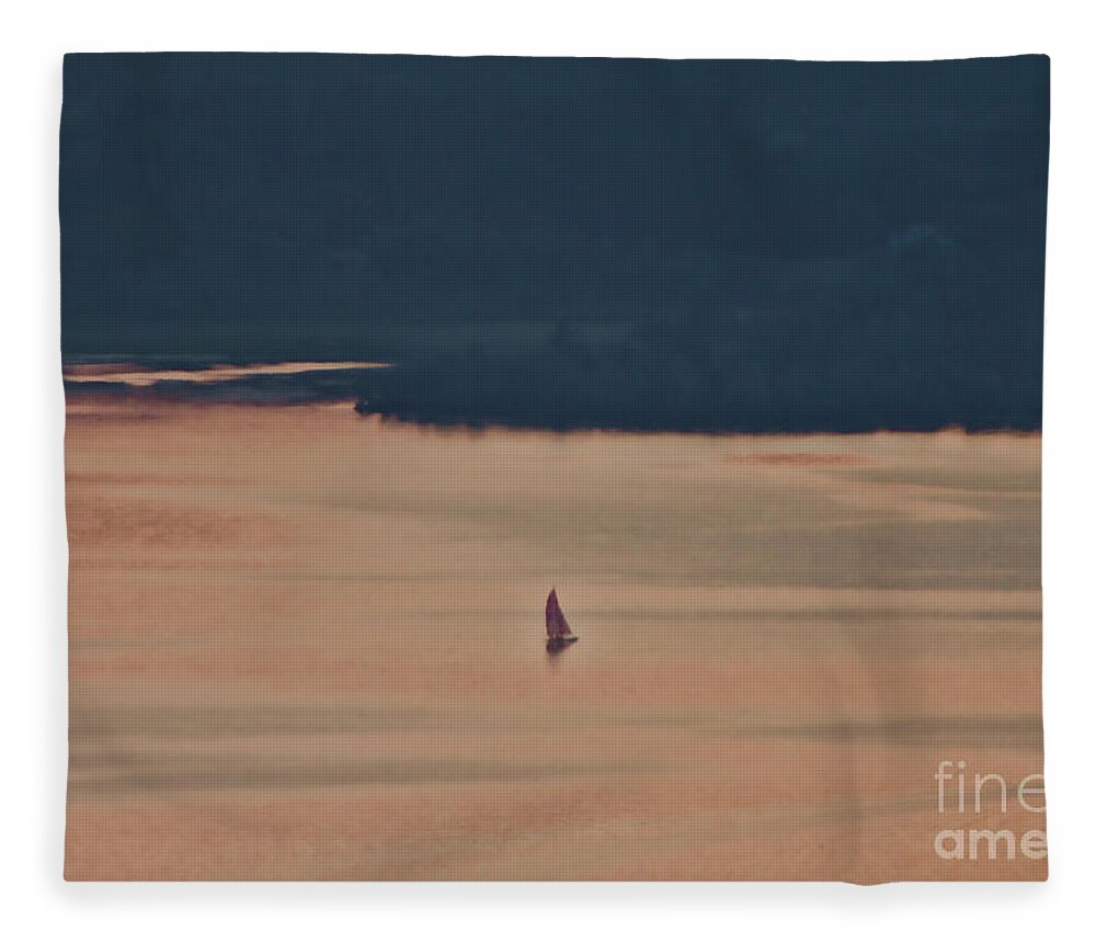 Hebron Bay Fleece Blanket featuring the photograph Sailing in Hebron Bay by Xine Segalas
