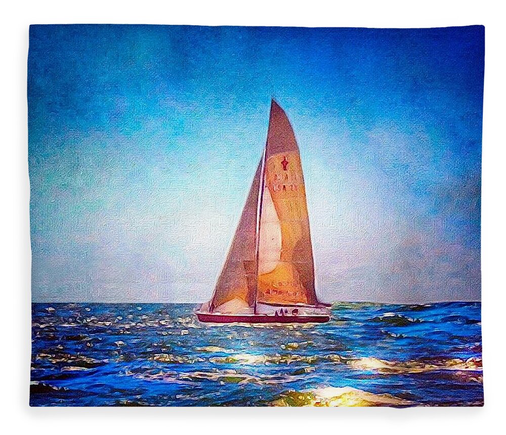 Sail Fleece Blanket featuring the photograph Sailing the Atlantic by Anne Sands