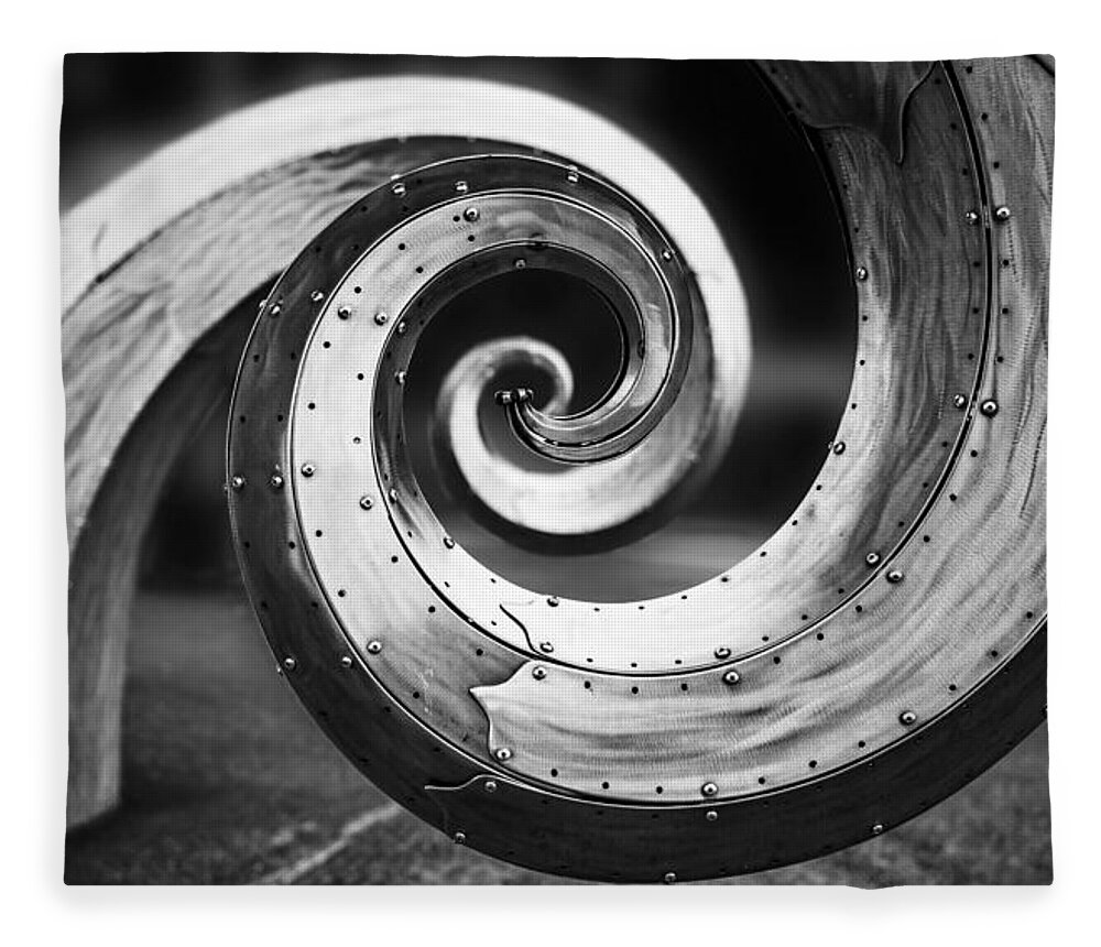 Junk Fleece Blanket featuring the photograph Salmon Waves Black and White by Pelo Blanco Photo