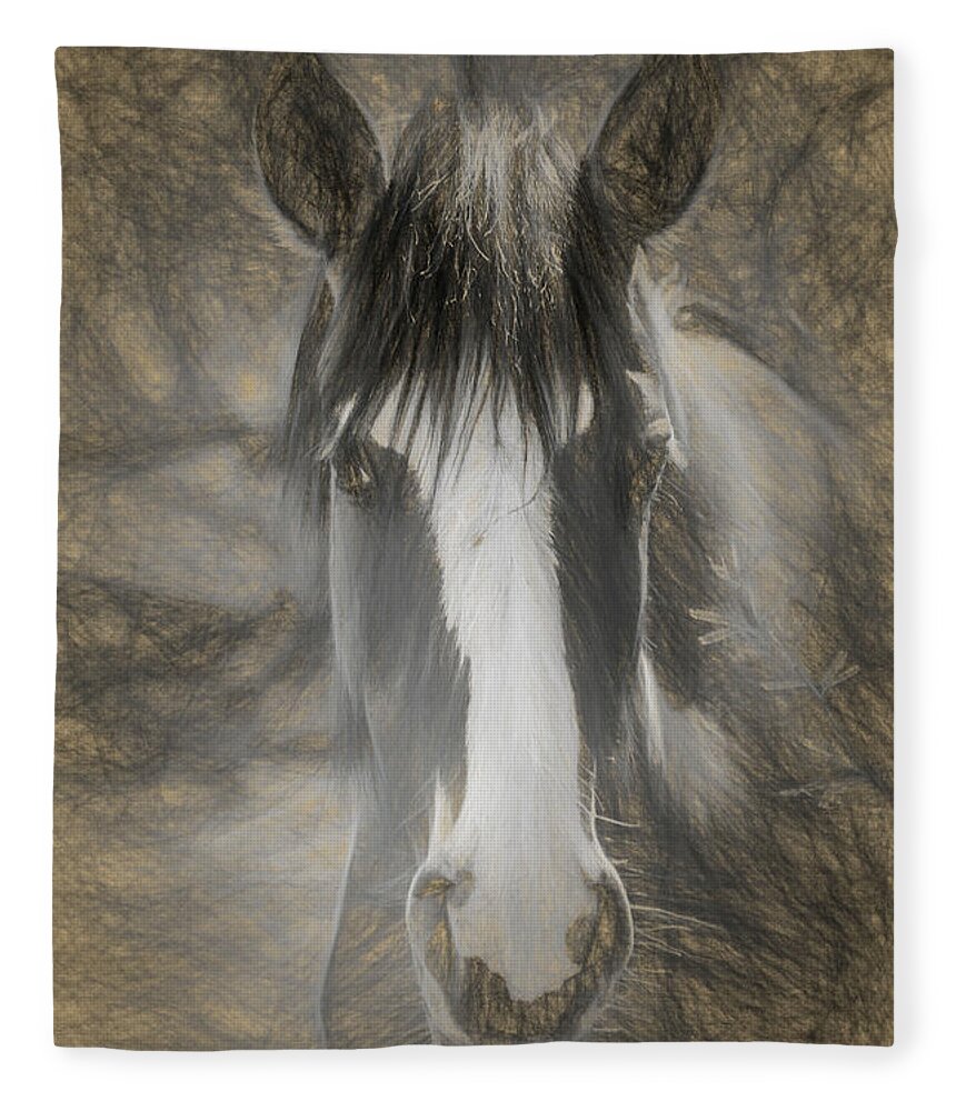 Horses Fleece Blanket featuring the photograph Salt River Stallion by Teresa Wilson