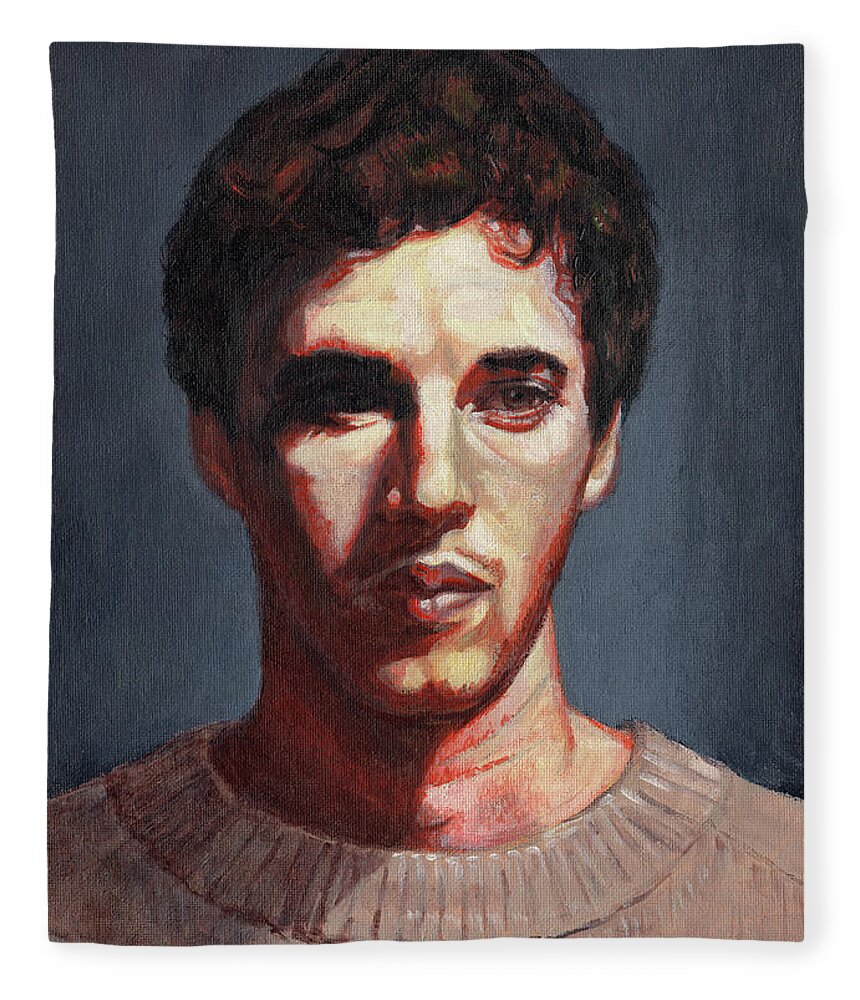 Adult Fleece Blanket featuring the painting Samuel by Masha Batkova
