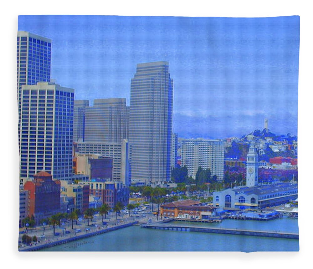 Cityscene Fleece Blanket featuring the photograph San Francisco Bay by Julie Lueders 